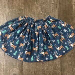 Ricrac & Ruffles Holiday Winter Deer Print Skirt